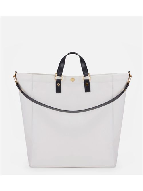 TOTE IN CANVAS ELISABETTA FRANCHI | BS14A62E2309 avorio/nero